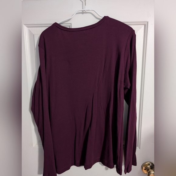 Croft & Barrow Essential Long-Sleeve Crewneck Tee Madeira Berry, L (EUC) - Picture 4 of 5